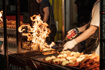meat on the grill