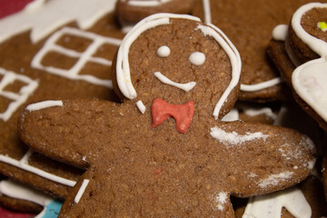 christmas cookies on wooden background