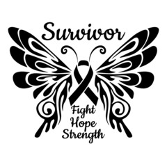 survivor fight hope strength logo inspirational quotes typography lettering design