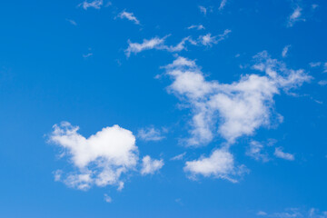 Blue sky with white cloud close up, stock image, Kolkata, Calcuatta, West Bengal, India