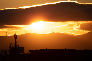 Naklejka premium refinery at sunset