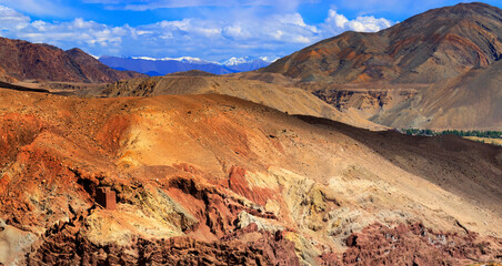 Ruins at Basgo Monastery surrounded with stones and rocks , Ladakh, Jammu and Kashmir, India