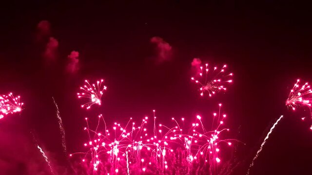 Real Fireworks display celebration, Colorful New Year Firework 4K