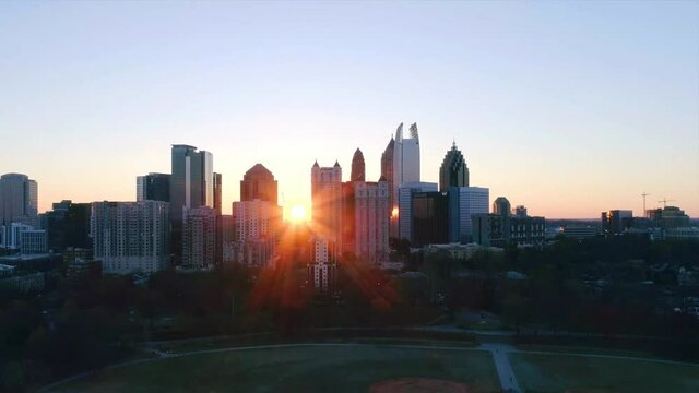 Sunset Over Atlanta, Georgia, Midtown, Beautiful Cityscape