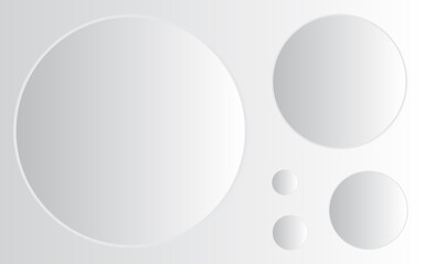 5 white circles of different sizes