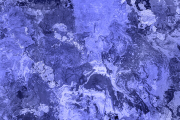 Trendy color of year 2022 Very Peri. Acrylic Fluid Art. Oil painting background of abstract violet ocean.