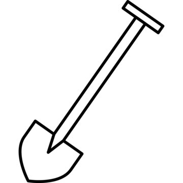 Shovel Tool Outline Icon Vector