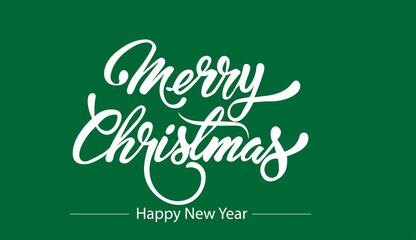 merry christmas typography white on green background