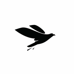 Pigeon Logo Design Minimalist Labels Flying Bird Silhouette For Mailing