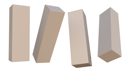 3D Isolated Plane White Creative Box on White Background.