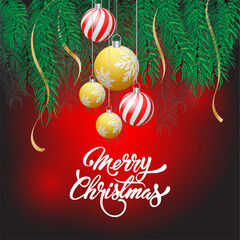 Christmas background with colorful Christmas balls, for banner
