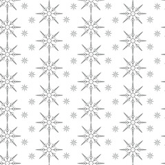 Seamless pattern. Black-white snowflakes. seamless pattern with snowflakes