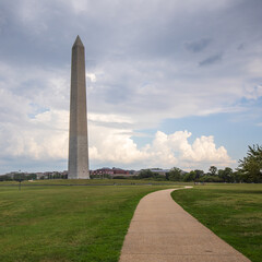 Washington DC, USA - August 22 2021: Washington Monument during summer. the pencil. 