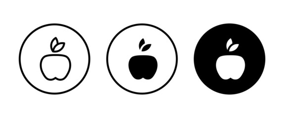 Apple vector icon. Apple fruit icons button, vector, sign, symbol, logo, illustration, editable stroke, flat design style isolated on white linear pictogram