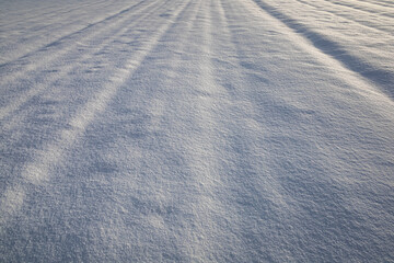 Snowy field - detail of snow texture