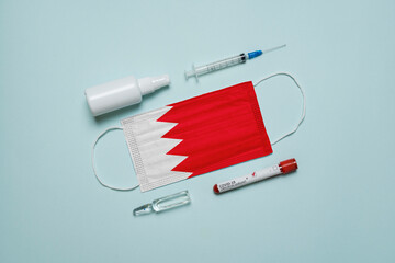 Blood tube for test detection of virus Covid-19 Omicron Variant with positive result, medicine mask...