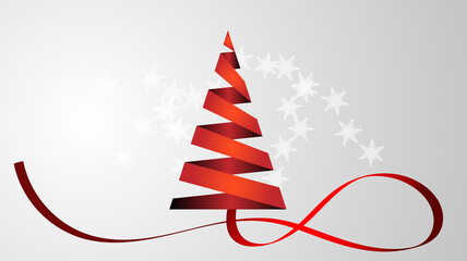 christmas background. with christmas tree from ribbon