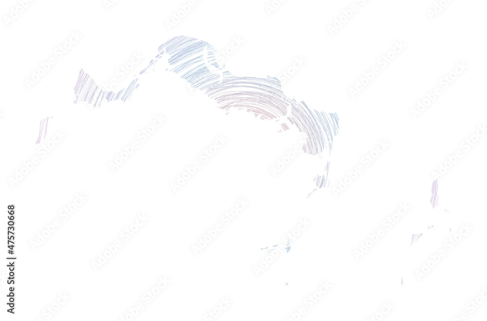 Aufkleber turks and caicos islands map filled with concentric circles. sketch-style circles in the shape of th