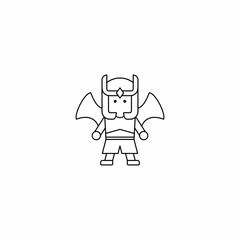 Fototapeta premium Warrior Knight Male Outline Icon, Logo, and illustration