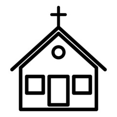 Church Flat Icon Isolated On White Background