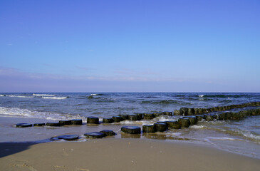Beach in Usedom. Baltic sea coast.

