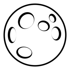 Moon Flat Icon Isolated On White Background