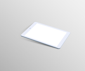 Tablet App 3D Presentation Mockup. Tablet 3D Illustration. Tablet Device 3D Rendering.