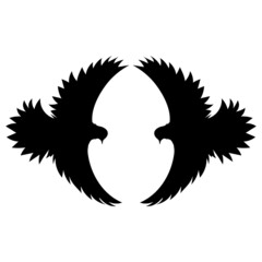 Flying soaring birds two pigeons doves black silhouette romance love