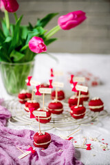 Valentines whoopie pies for Valentine's Day.selective focus