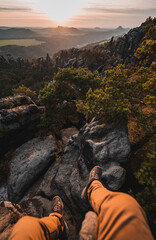 person in the mountains