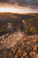 sunset over the river