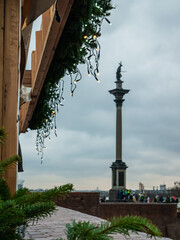 christmas decorations in the old town . warsaw poland