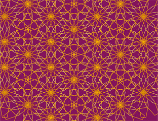 Geometric wire frame flowers pattern vector background on solid red color