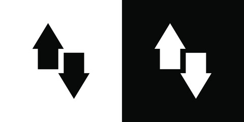 Data Transfer icon. Flat icon. Transfer arrow icon vector illustration on white and black background