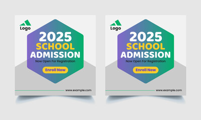 Kids School Admission Social Media Instagram Post Template