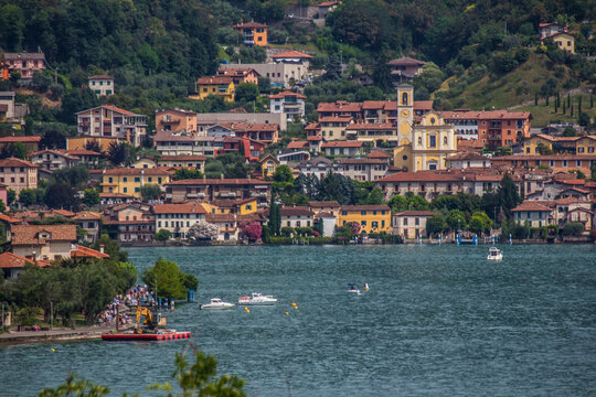 View from the boat on the Iseo lake