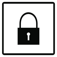 Master key icon. Lock icon. Padlock icon vector illustration in square isolated on white background