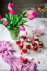 Valentines whoopie pies for Valentine's Day.selective focus