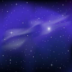 Space background with nebula and stars. Color vector illustration.