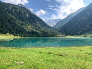 Beautiful lake with moutains in Austria.