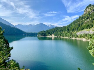 Beautiful lake with moutains in Austria