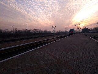 Beautiful dawn at the beginning of the journey