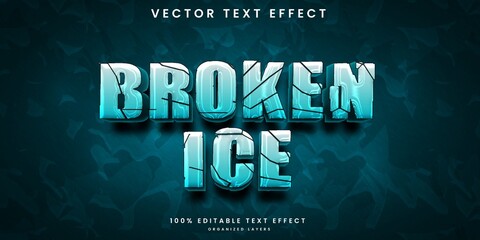 broken ice editable text effect