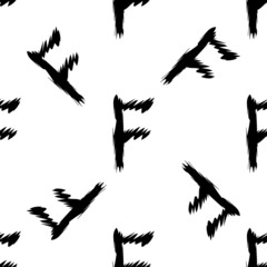 Black alphabet letters on white background. Seamless abstract vector geometric pattern. Perfect for gift wrapping paper, Bed sheets and interior. School and learning theme.