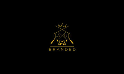 AU is a branded luxury logo with golden color and black background.