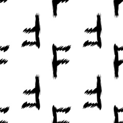 Black alphabet letters on white background. Seamless abstract vector geometric pattern. Perfect for gift wrapping paper, Bed sheets and interior. School and learning theme.