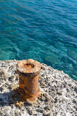Fototapeta premium old rusty boat on the sea