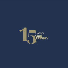 15 years anniversary logotype with modern minimalism style. Vector Template Design Illustration.