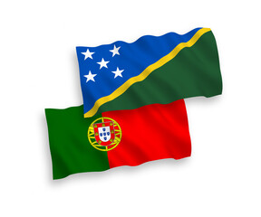 Flags of Portugal and Solomon Islands on a white background