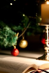 christmas still life with candle